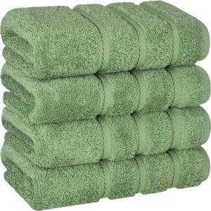 Set 4 Prosoape Premium Daveza, 600 GSM, 4 Prosoape de Fata si Maini 50x90 cm, 100% Bumbac Turcesc, Set Prosoape Verde
