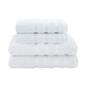 Set 4 Prosoape de Baie Daveza, 600 gr/mp, Calitate Premium, 100% Bumbac Turcesc - Alb