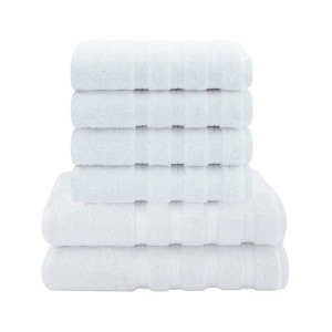 Set 6 Prosoape de Baie Daveza, 600 gr/mp, Extra SOFT, 100% Bumbac Turcesc - Alb