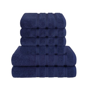Set 6 Prosoape de Baie Daveza, 600 gr/mp, Extra SOFT, 100% Bumbac Turcesc - Bleumarin