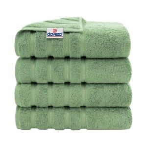 Set 4 Prosoape de Baie Daveza, 600 gr/mp, Calitate Premium, 100% Bumbac Turcesc - Verde Salvie