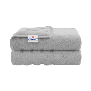 Set 2 Prosoape de Baie Daveza, 600 gr/mp, Calitate Premium, 100% Bumbac Turcesc - Gri Deschis