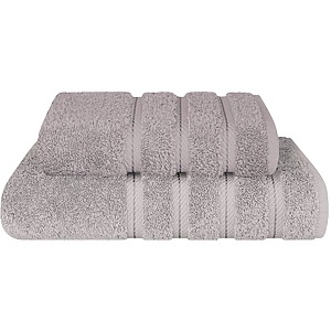 Set 2 Prosoape Premium Daveza, 600 GSM, 1 Prosop de Baie 70×140 cm, 1 Prosop de Fata si Maini 50×90 cm, 100% Bumbac Turcesc, - Gri Deschis