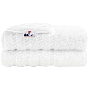 Set 2 Prosoape de Baie Premium Daveza, 600 GSM, 100% Bumbac Turcesc, 2 Prosoape de Baie 70×140 cm, - Alb