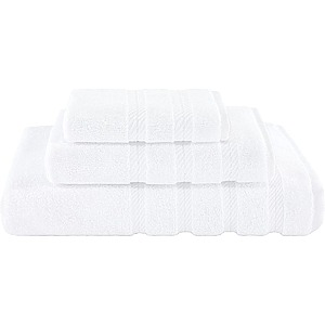 Set 3 Prosoape Premium Daveza, 600 GSM, 1 Prosop de Baie 70x140 cm, 1 Prosop de Fata 50x90 cm, 1 Prosop de Maini 30x50 cm, 100% Bumbac Turcesc, - Alb
