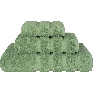 Set 3 Prosoape Premium Daveza, 600 GSM, 1 Prosop de Baie 70x140 cm, 1 Prosop de Fata 50x90 cm, 1 Prosop de Maini 30x50 cm, 100% Bumbac Turcesc, - Verde Salvie